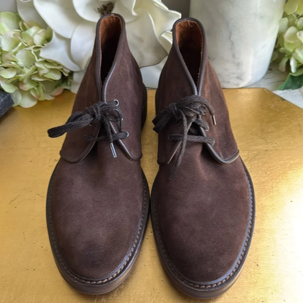 Aquatalia Raphael Oxford Waterproof Chukka Boots in Brown Suede